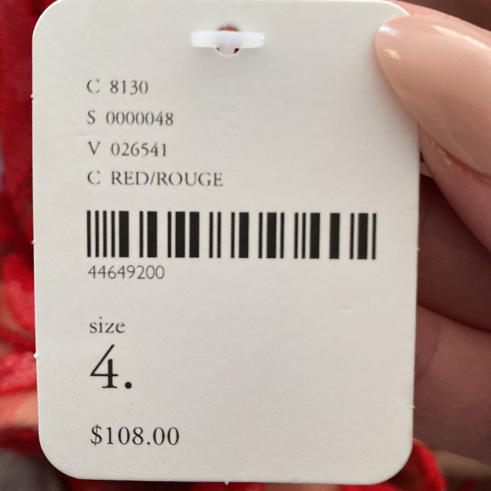 NWT Free People “Night Shimmers” mini dress in Red size 4 - Picture 7 of 7